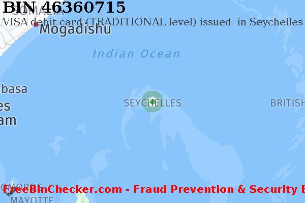 46360715 VISA debit Seychelles SC बिन सूची