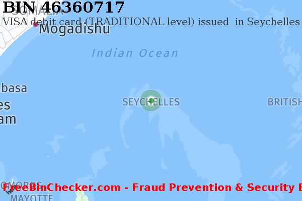 46360717 VISA debit Seychelles SC बिन सूची