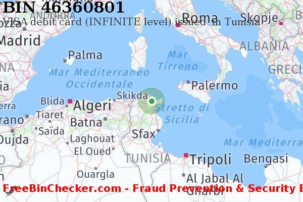 46360801 VISA debit Tunisia TN Lista BIN