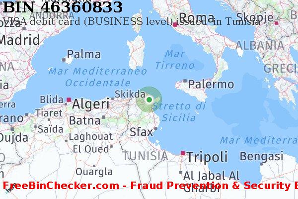 46360833 VISA debit Tunisia TN Lista BIN