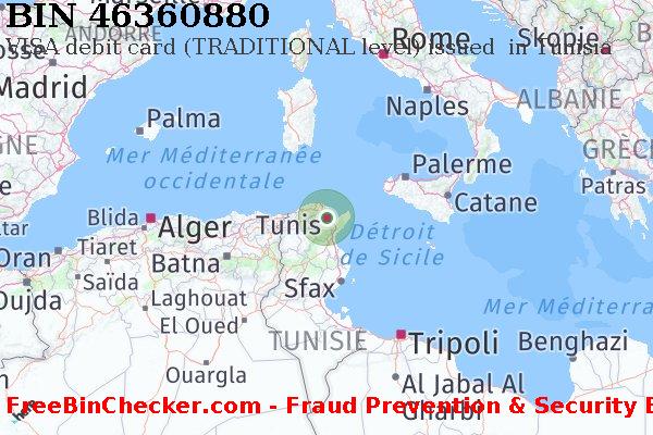 46360880 VISA debit Tunisia TN BIN Liste 