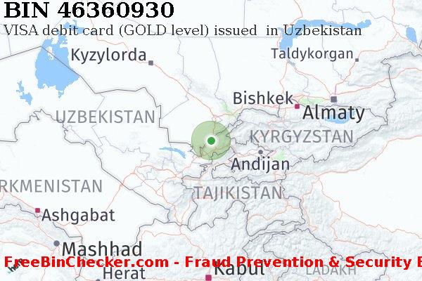 46360930 VISA debit Uzbekistan UZ বিন তালিকা