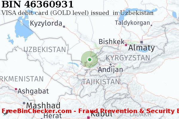 46360931 VISA debit Uzbekistan UZ बिन सूची