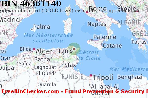 46361140 VISA debit Tunisia TN BIN Liste 