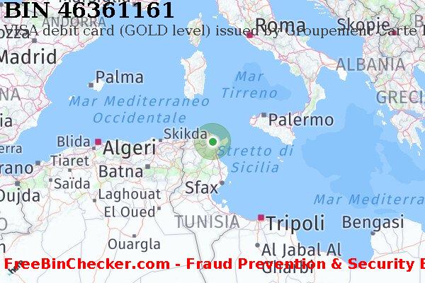 46361161 VISA debit Tunisia TN Lista BIN