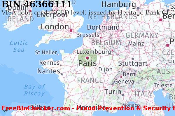 46366111 VISA debit France FR BIN List
