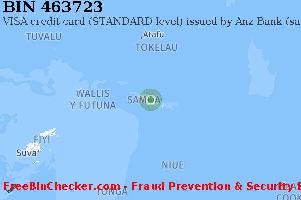463723 VISA credit Samoa WS Lista de BIN