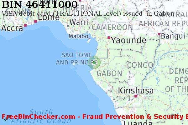 46411000 VISA debit Gabon GA BIN List
