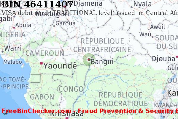 46411407 VISA debit Central African Republic CF BIN Liste 
