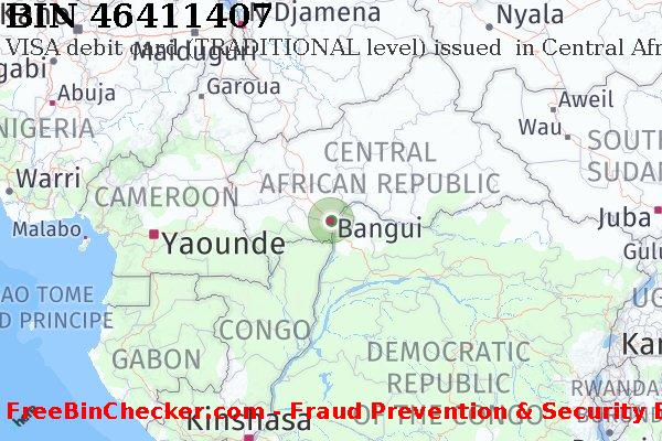 46411407 VISA debit Central African Republic CF BIN 목록