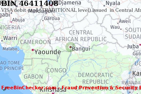 46411408 VISA debit Central African Republic CF BIN List