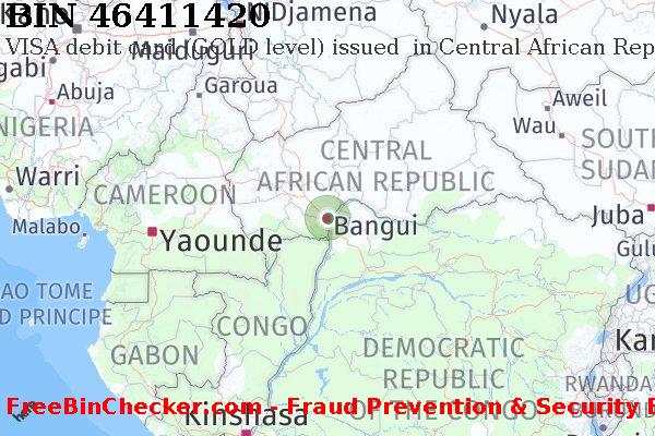 46411420 VISA debit Central African Republic CF BIN List