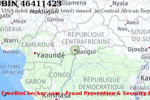 46411423 VISA debit Central African Republic CF BIN Liste 