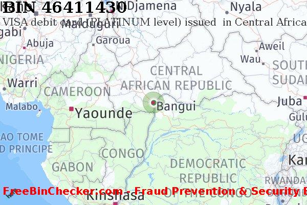 46411430 VISA debit Central African Republic CF BIN Dhaftar