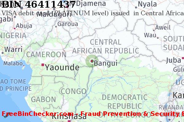46411437 VISA debit Central African Republic CF BIN 목록