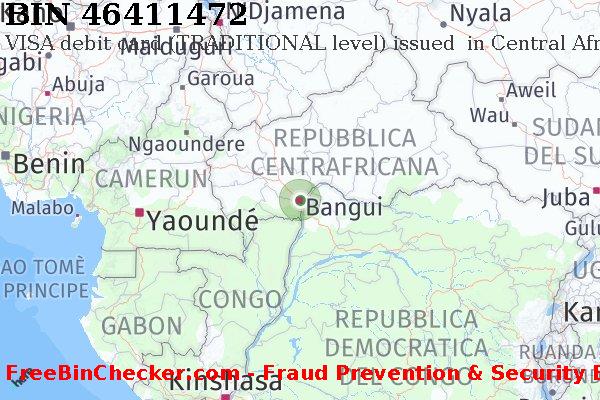 46411472 VISA debit Central African Republic CF Lista BIN