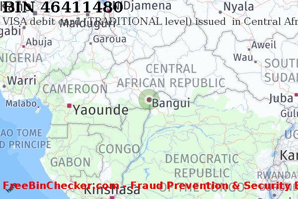46411480 VISA debit Central African Republic CF BIN List
