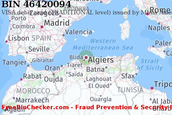 46420094 VISA debit Algeria DZ বিন তালিকা
