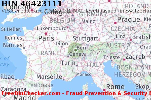 46423111 VISA credit Switzerland CH BIN List