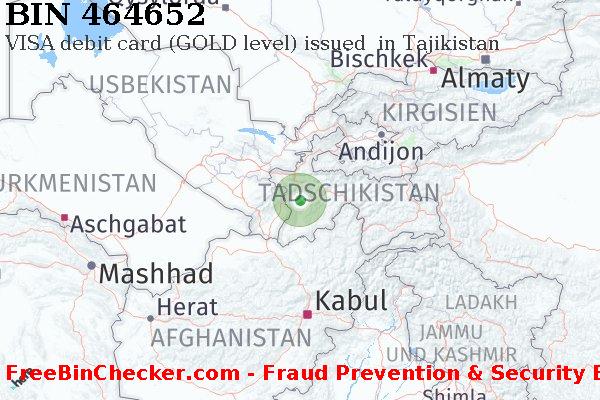 464652 VISA debit Tajikistan TJ BIN-Liste