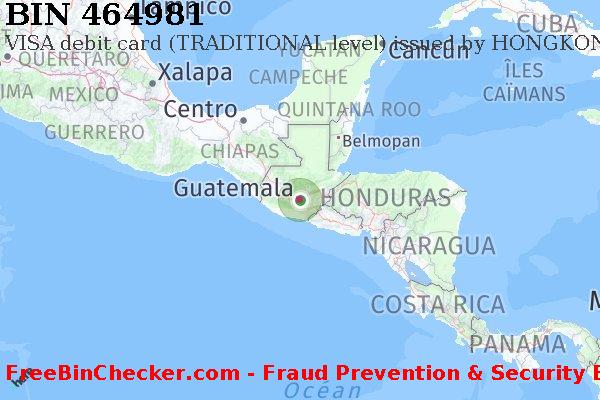 464981 VISA debit Guatemala GT BIN Liste 