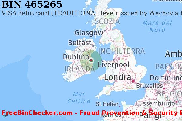 465265 VISA debit Ireland IE Lista BIN