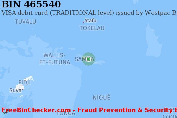465540 VISA debit Samoa WS BIN Liste 