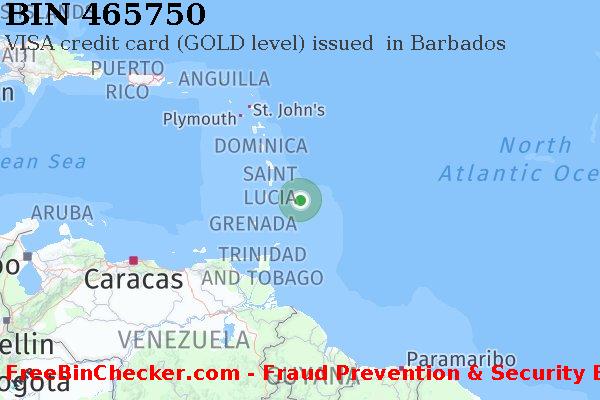 465750 VISA credit Barbados BB बिन सूची