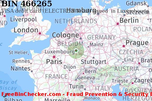 466265 VISA debit Luxembourg LU BIN List