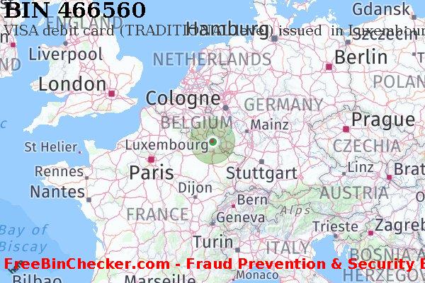 466560 VISA debit Luxembourg LU BIN List