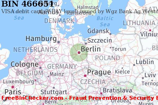 466651 VISA debit Germany DE Lista de BIN