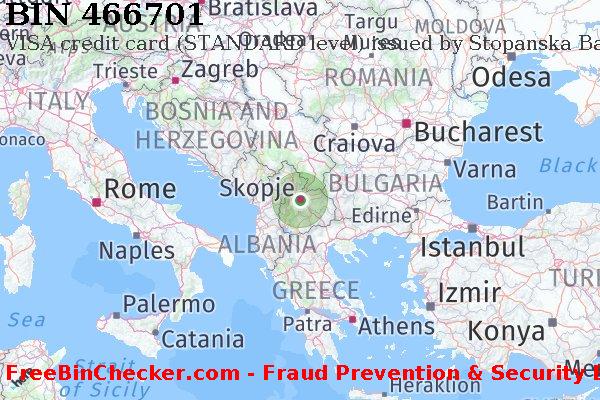 466701 VISA credit Macedonia MK BIN List