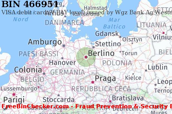 466951 VISA debit Germany DE Lista BIN
