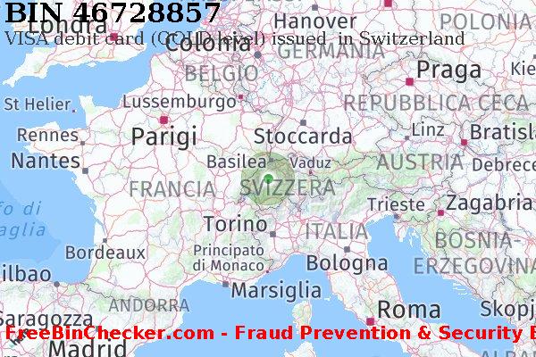 46728857 VISA debit Switzerland CH Lista BIN