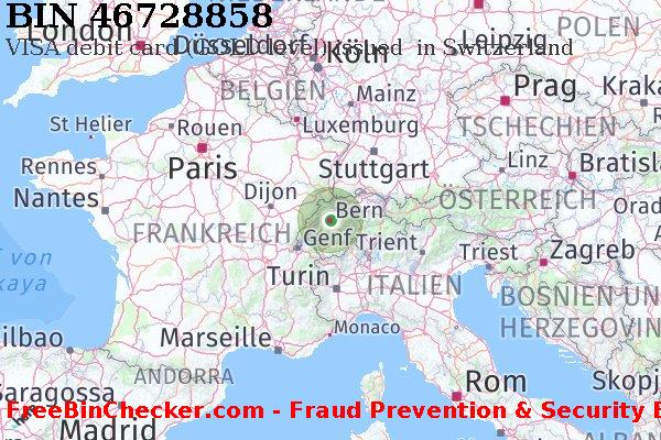 46728858 VISA debit Switzerland CH BIN-Liste