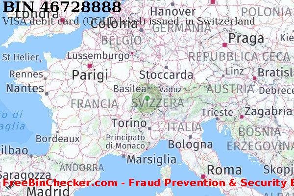 46728888 VISA debit Switzerland CH Lista BIN