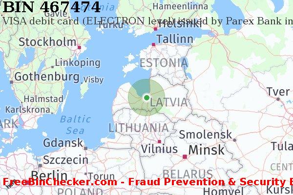 467474 VISA debit Latvia LV BIN List