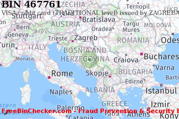 467761 VISA credit Bosnia and Herzegovina BA बिन सूची