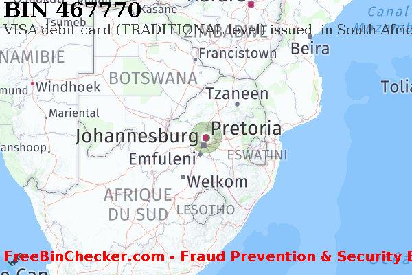 467770 VISA debit South Africa ZA BIN Liste 