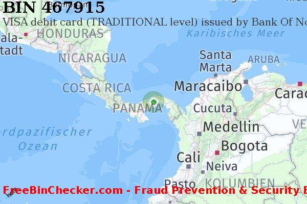 467915 VISA debit Panama PA BIN-Liste