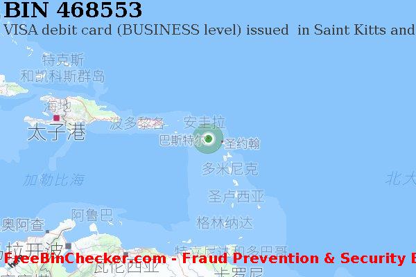 468553 VISA debit Saint Kitts and Nevis KN BIN列表