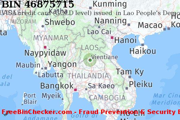 46875715 VISA credit Lao People's Democratic Republic LA Lista BIN