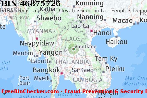 46875726 VISA credit Lao People's Democratic Republic LA Lista BIN