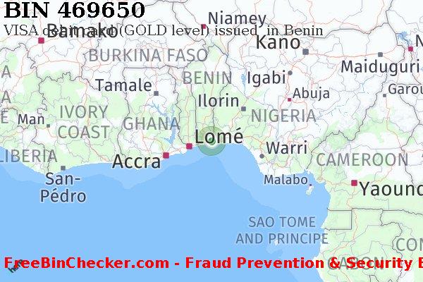 469650 VISA debit Benin BJ बिन सूची