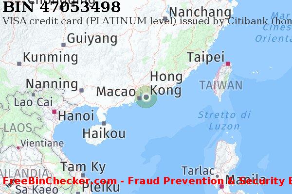 47053498 VISA credit Hong Kong HK Lista BIN