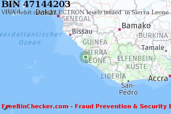47144203 VISA debit Sierra Leone SL BIN-Liste