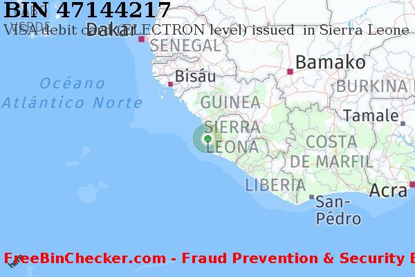 47144217 VISA debit Sierra Leone SL Lista de BIN