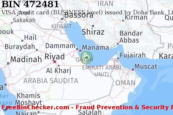 472481 VISA credit Qatar QA Lista BIN