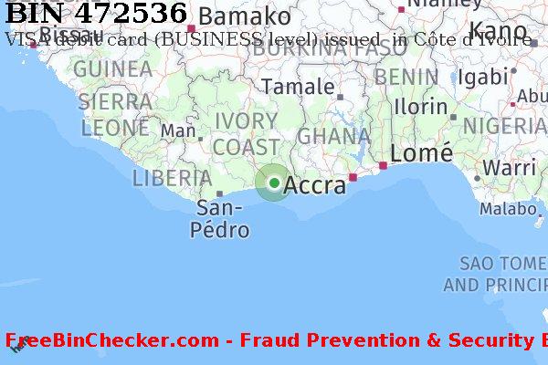472536 VISA debit Côte d'Ivoire CI BIN List