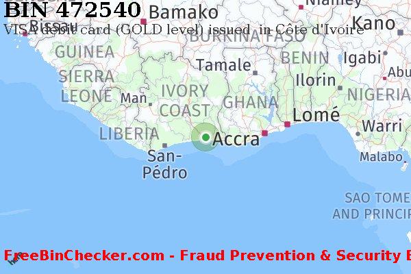 472540 VISA debit Côte d'Ivoire CI BIN Danh sách